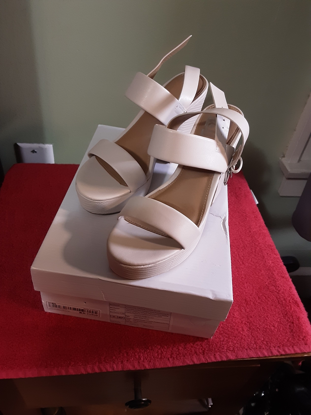 DV by Dolce Vita Cream Platform Ankle-Strap Wedges